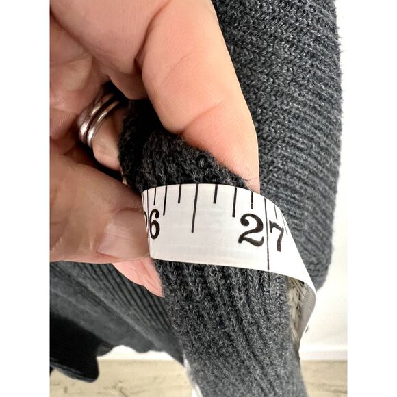 Adrienne Vittadini Cotton Ribbed Cardigan | Size L | Cozy Dramatic Energy - Picture 6 of 10